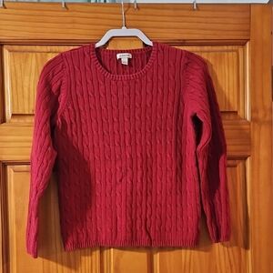 Red Cable Knit Sweater